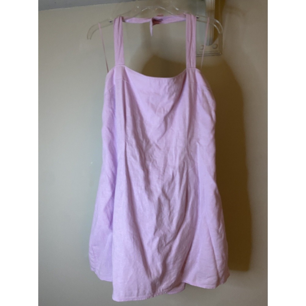 ABERCROMBIE & FITCH Lavender Linen Blend Halter Mini Dress XLP